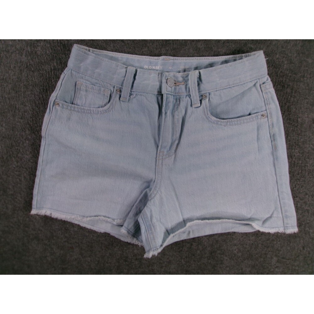 Old Navy Cut Off Shorts Youth 12 Blue Jorts Raw Hem Bermuda Light Wash Summer